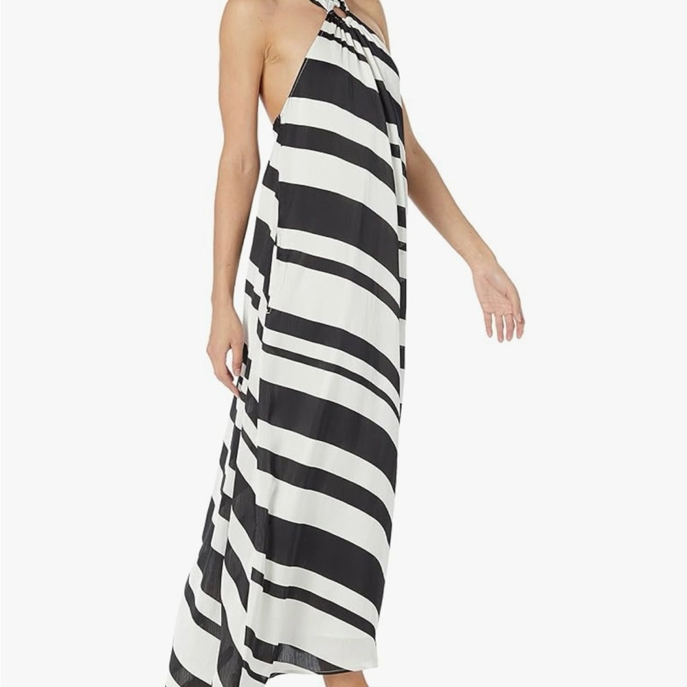 Black and White Striped Maxi Dress